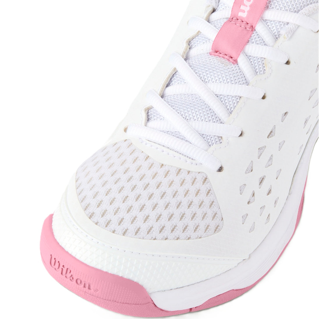 WRS335290U Wilson Junior Rush Pro L Tennis Shoes (White/White/Mauveglow)