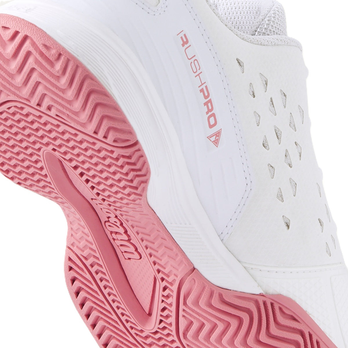 WRS335290U Wilson Junior Rush Pro L Tennis Shoes (White/White/Mauveglow)