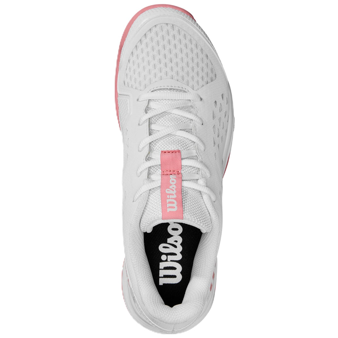 WRS335290U Wilson Junior Rush Pro L Tennis Shoes (White/White/Mauveglow)