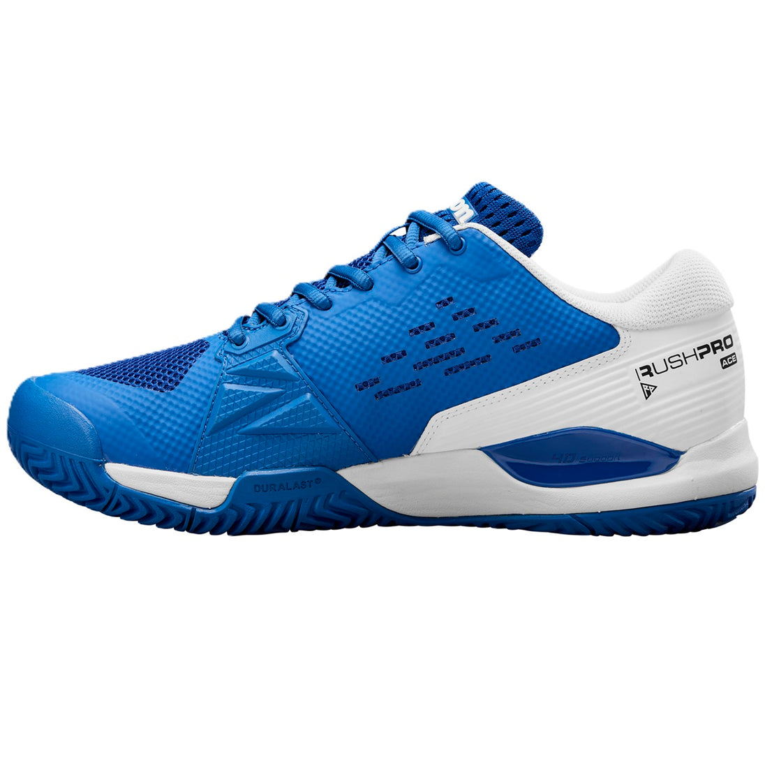WRS335360U Wilson Men's Rush Pro ACE Tennis Shoes (Deja Vu Blue/White/Black)