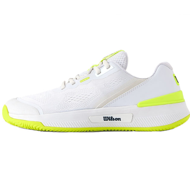 WRS335860U Wilson Women's Intrigue Pro OZ Tennis Shoes (White/Safety Yellow/Navy Blazer)