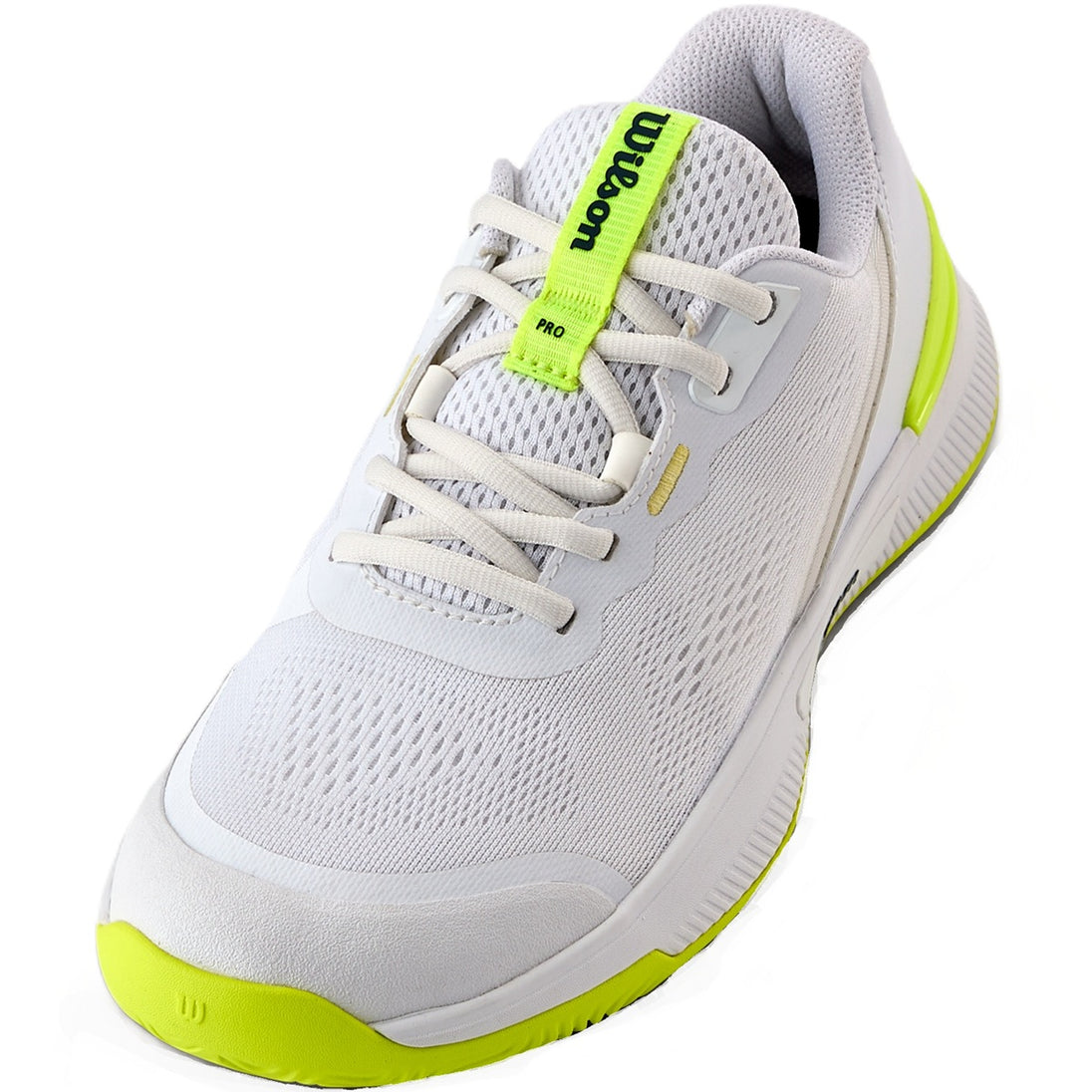 WRS335860U Wilson Women's Intrigue Pro OZ Tennis Shoes (White/Safety Yellow/Navy Blazer)