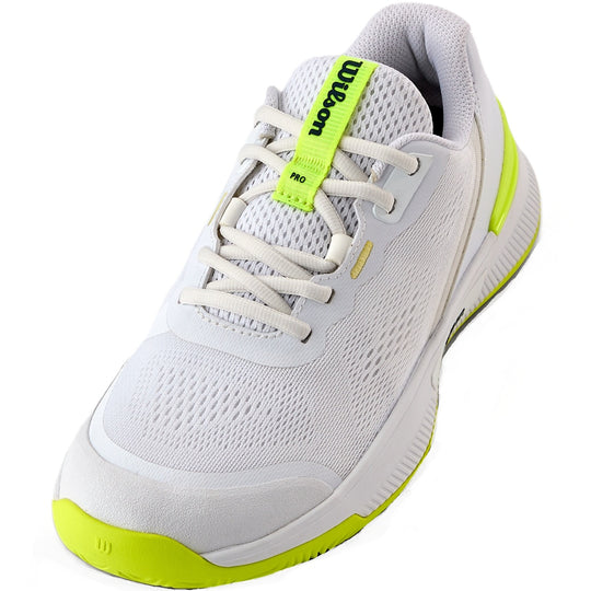 WRS335860U Wilson Women's Intrigue Pro OZ Tennis Shoes (White/Safety Yellow/Navy Blazer)
