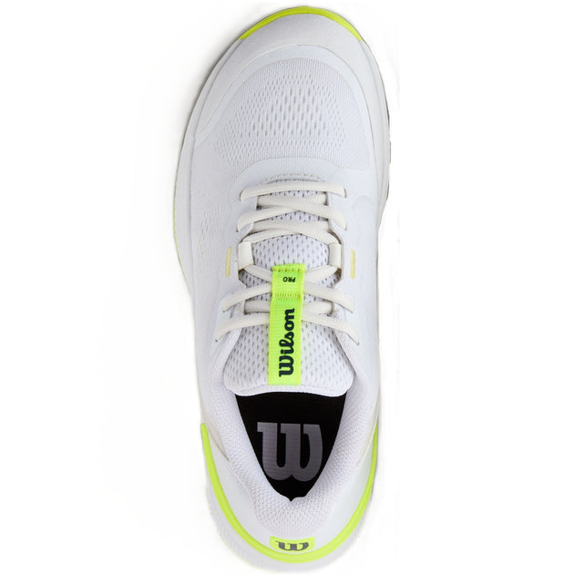 WRS335860U Wilson Women's Intrigue Pro OZ Tennis Shoes (White/Safety Yellow/Navy Blazer)