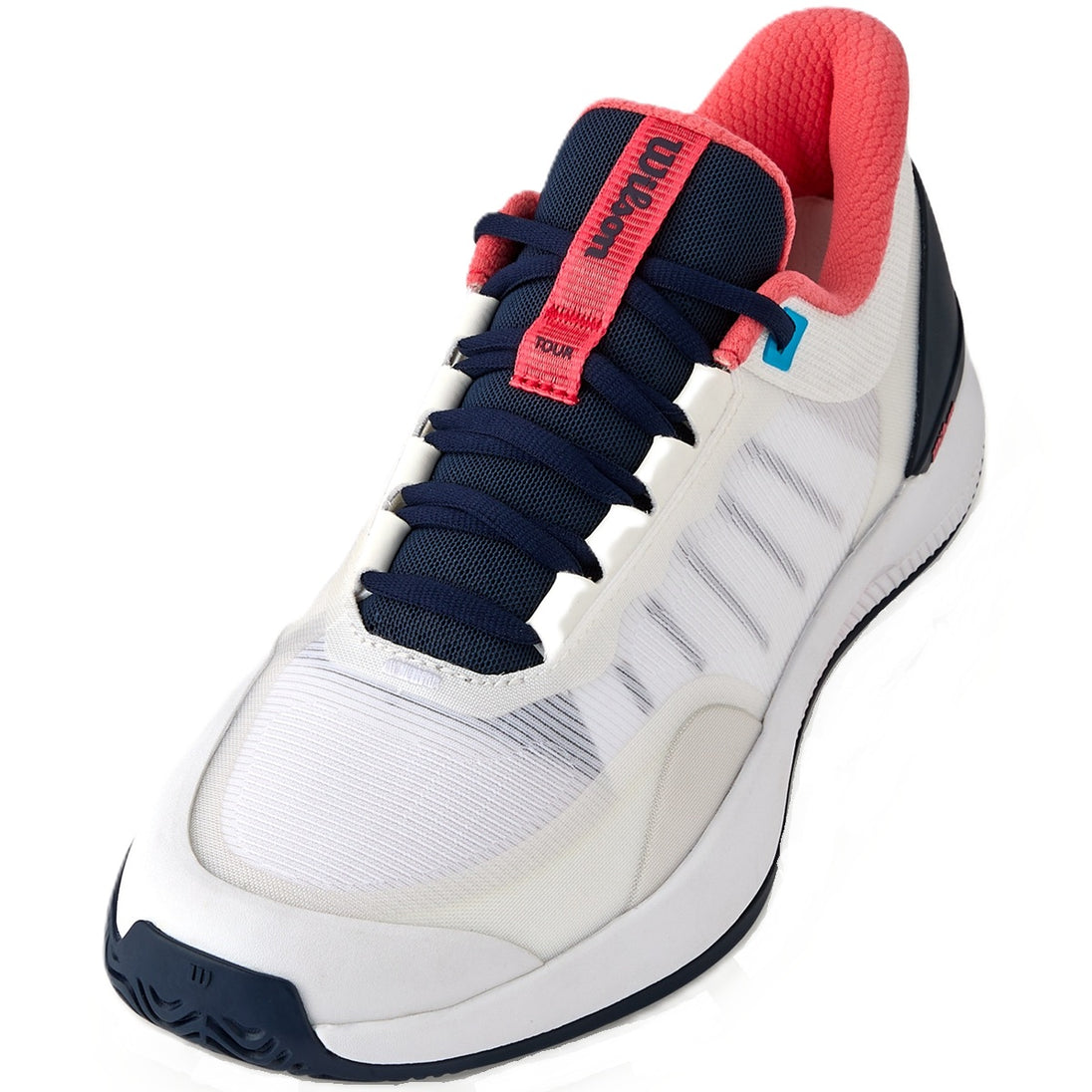 WRS335910U Wilson Women's Intrigue Tour Tennis Shoes (White/Navy Blazer/Dubarry)
