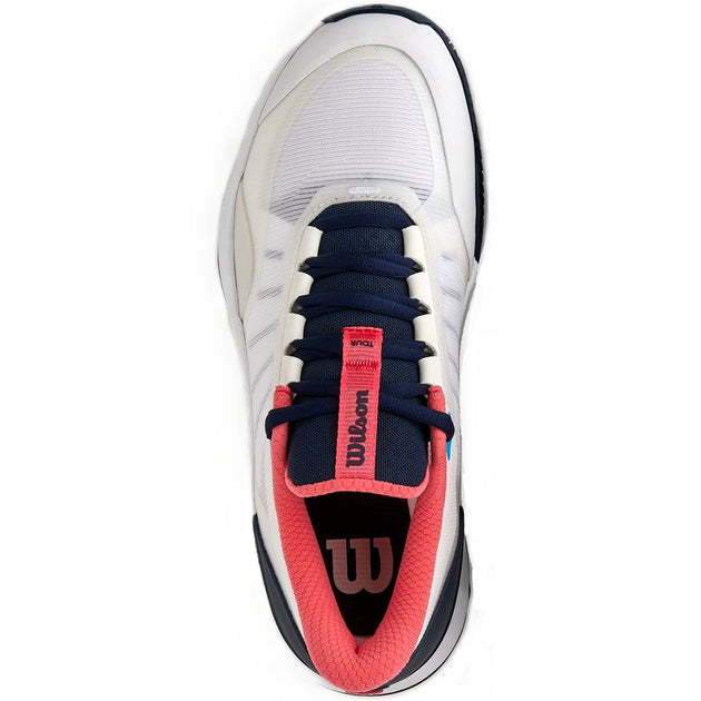 WRS335910U Wilson Women's Intrigue Tour Tennis Shoes (White/Navy Blazer/Dubarry)