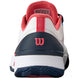 WRS335940U Wilson Women's Intrigue Tour Clay Tennis Shoes (White/Navy Blazer/Dubarry)