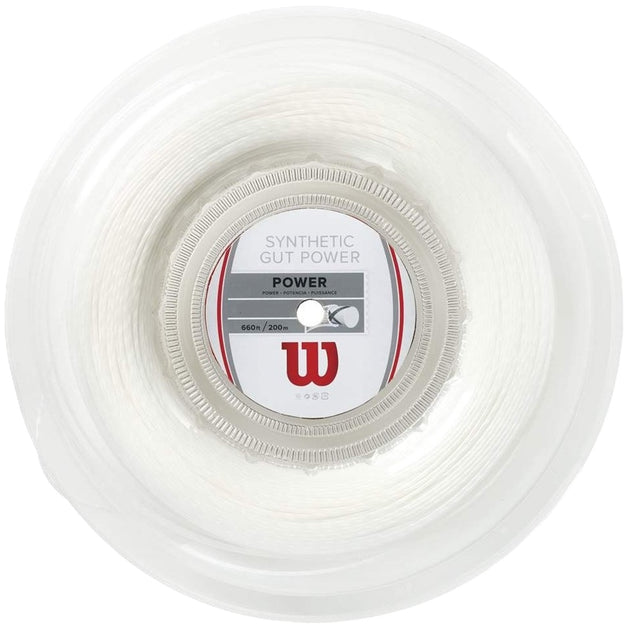 Wilson Synthetic Gut Power 16g Tennis String (Reel) - White