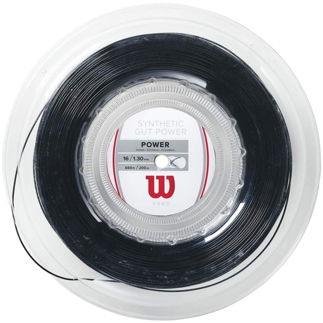 Wilson Synthetic Gut Power 16g Tennis String (Reel) - Black