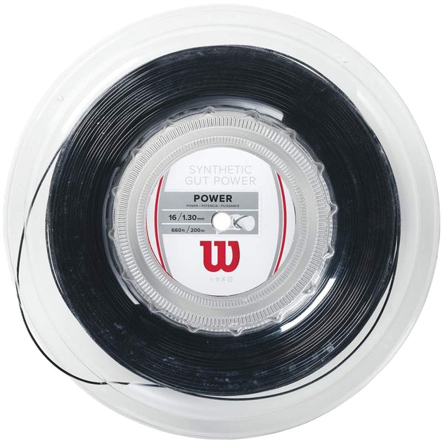 Wilson Synthetic Gut Power 16g Tennis String (Reel) - Black