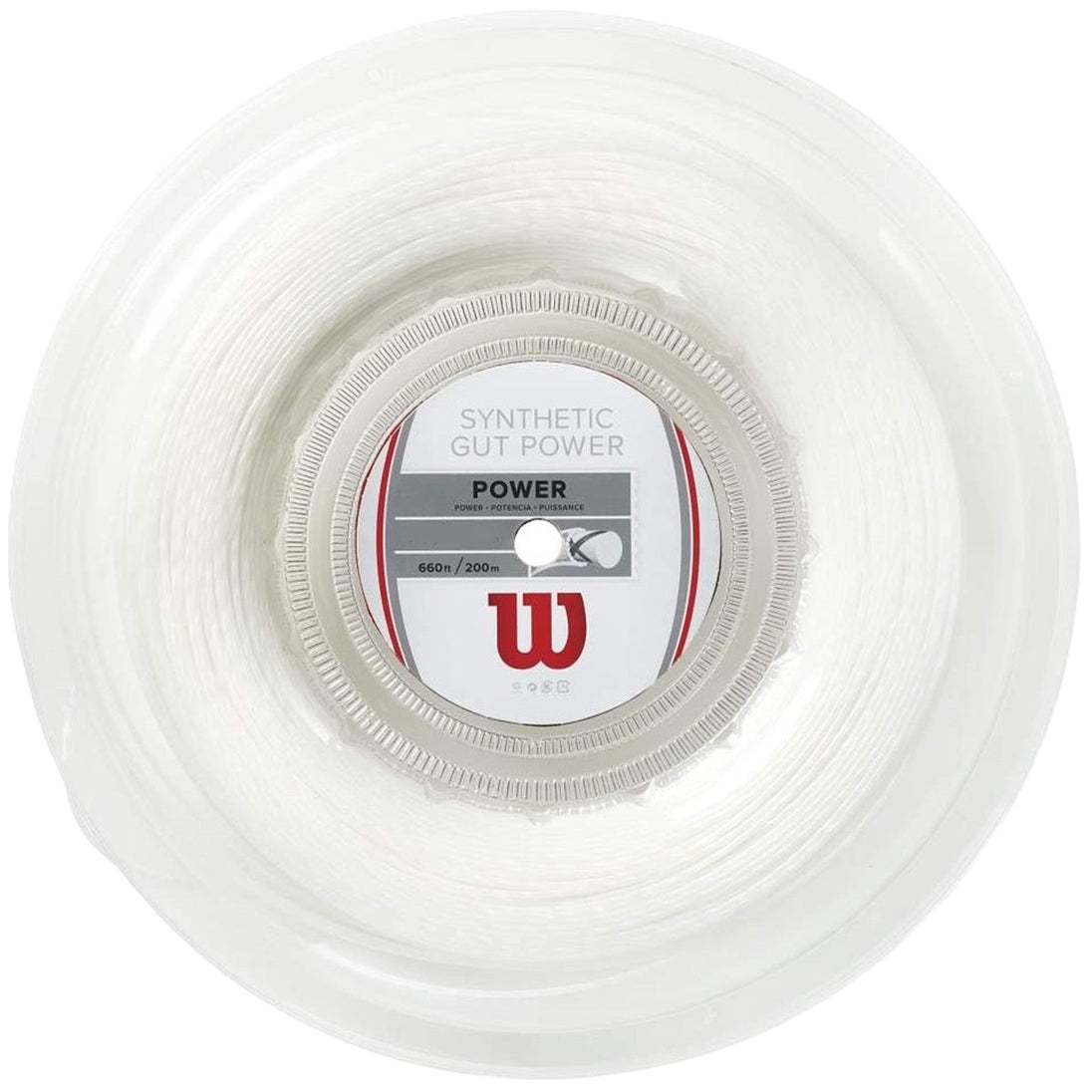 Wilson Synthetic Gut Power 17g Tennis String (Reel) - White