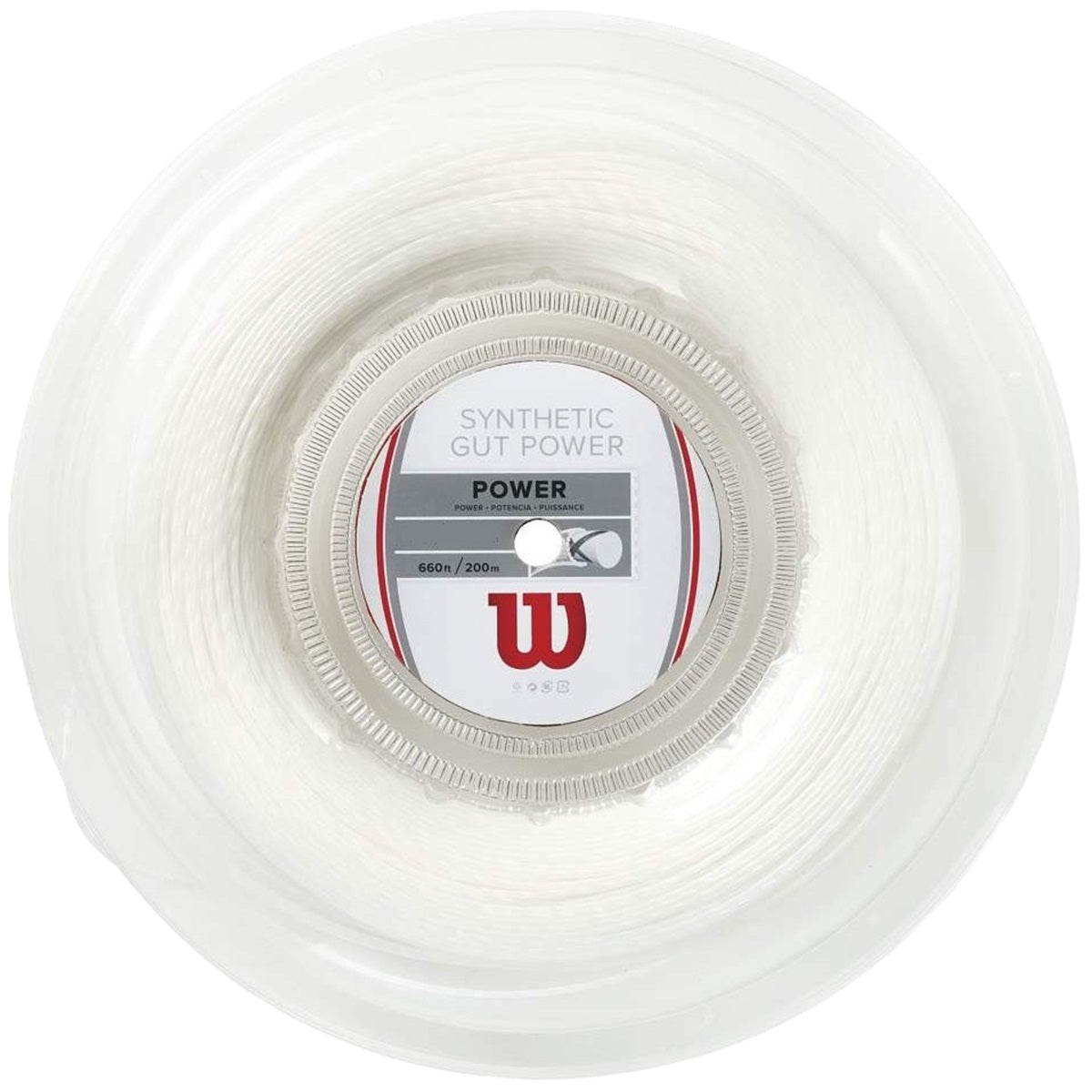 Wilson Synthetic Gut Power 17g Tennis String (Reel) - White