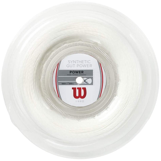 Wilson Synthetic Gut Power 17g Tennis String (Reel) - White