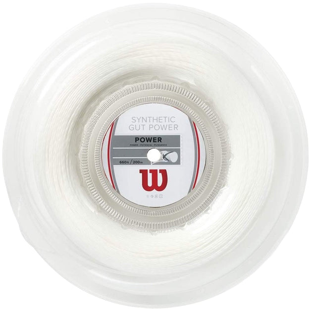Wilson Synthetic Gut Power 17g Tennis String (Reel) - White