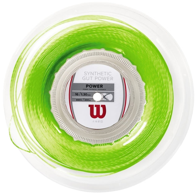 Wilson Synthetic Gut Power 16g Tennis String (Reel) - Lime Green