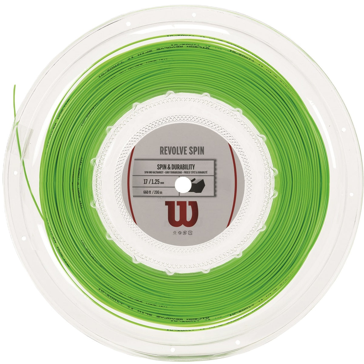 Wilson Revolve Spin 17g Tennis String (Reel) - Green