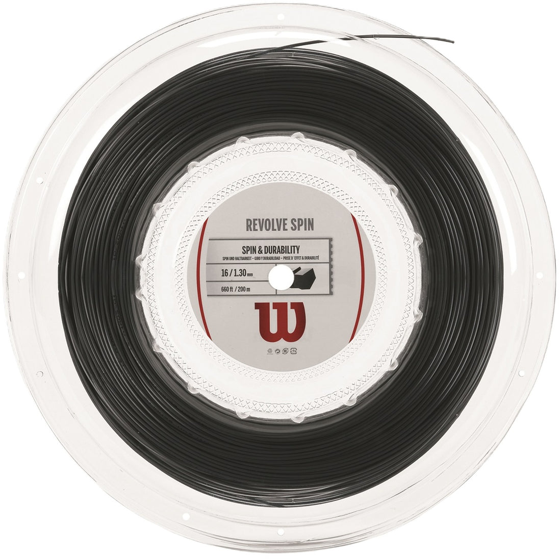 Wilson Revolve Spin 16g Tennis String (Reel) - Black