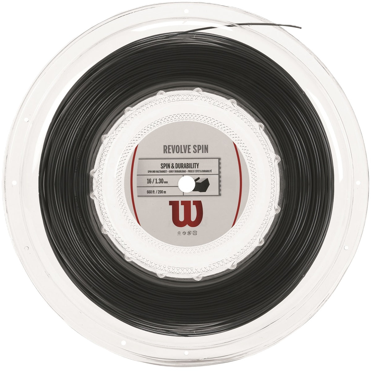 Wilson Revolve Spin 16g Tennis String (Reel) - Black