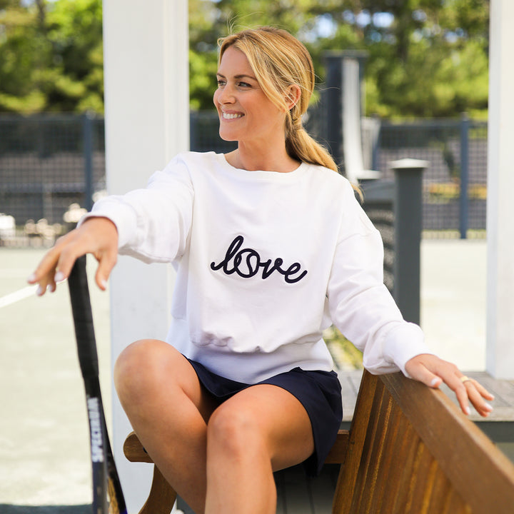 WSW230 Ame & Lulu Women's Love All Tennis Sweatshirt (Love Stitched)