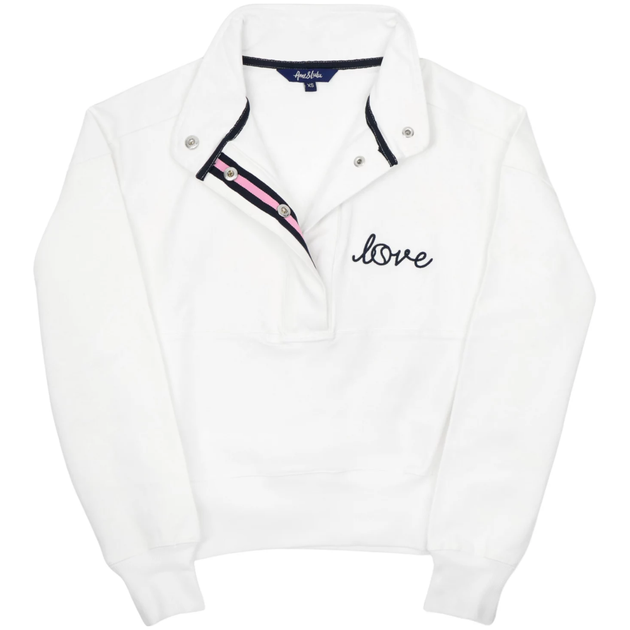 WUP230_Ame_Lulu_Womens_Warmup_Tennis_Pullover_White_Love_Stitched_Racquets