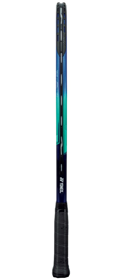 YonexJr-GreenDot Yonex Junior Sky Blue Tennis Racquet Prestrung bundled w 3 Green Dot Tennis Balls c
