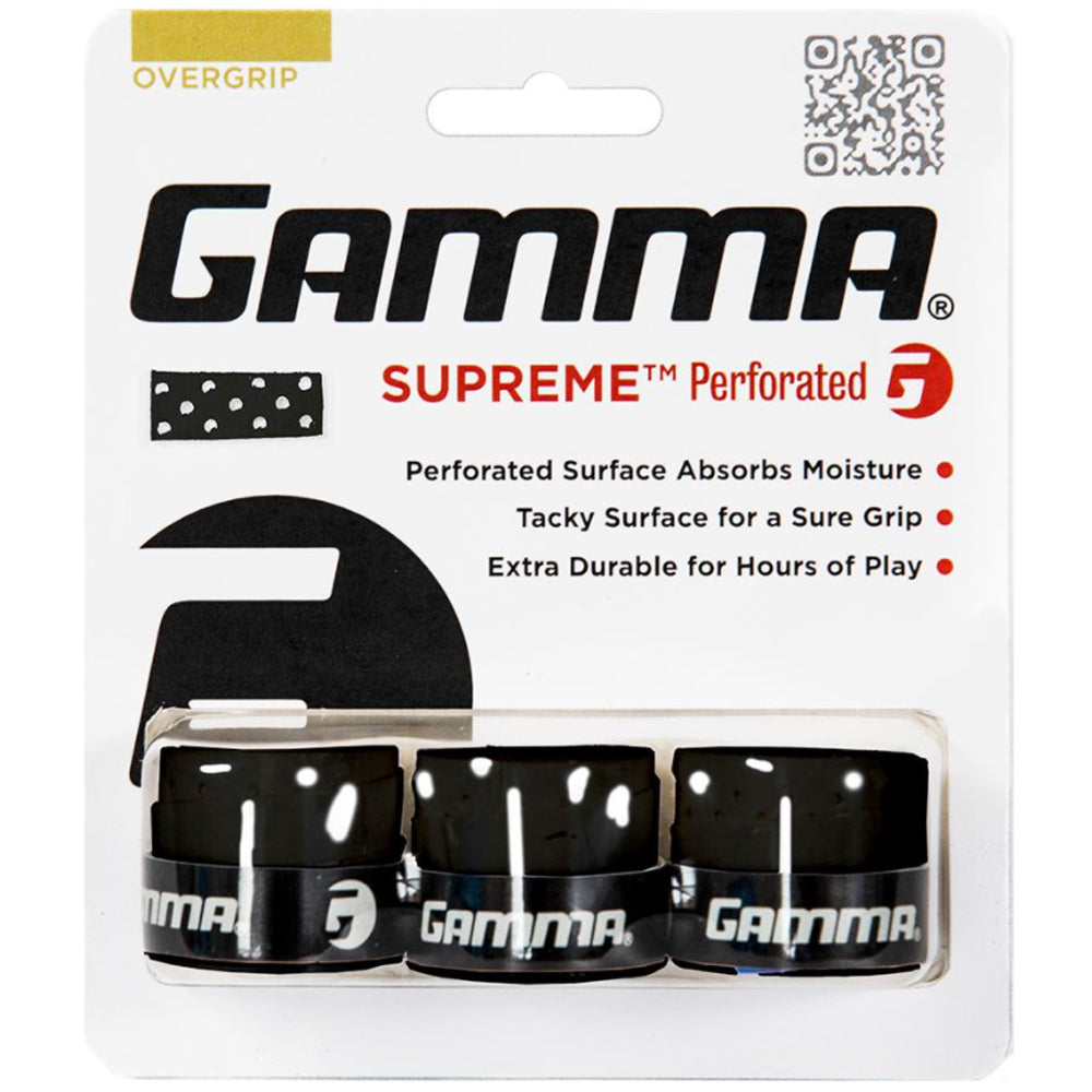 Gamma Supreme Perforated Tennis Racquet Overgrip (3-Pack)