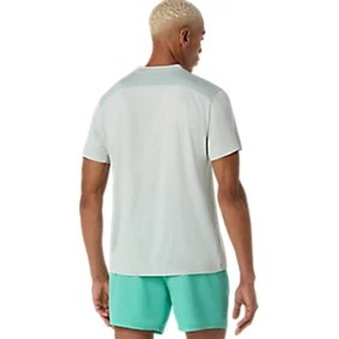 Asics Men's Court Short Sleeve Tops - Cold Moss back