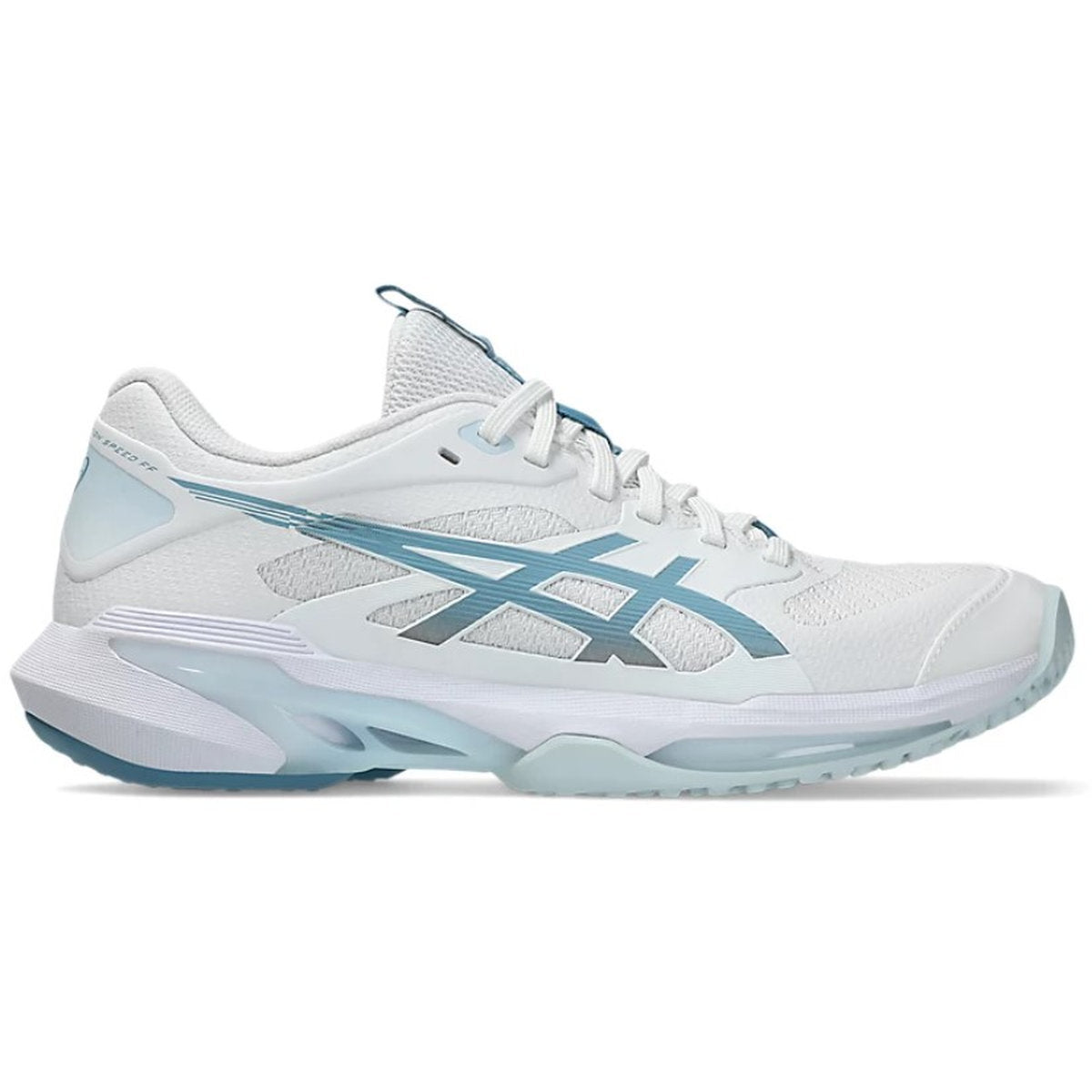 Asics Women's Solution Speed FF 4 All Court Tennis Shoes (White/Saba B