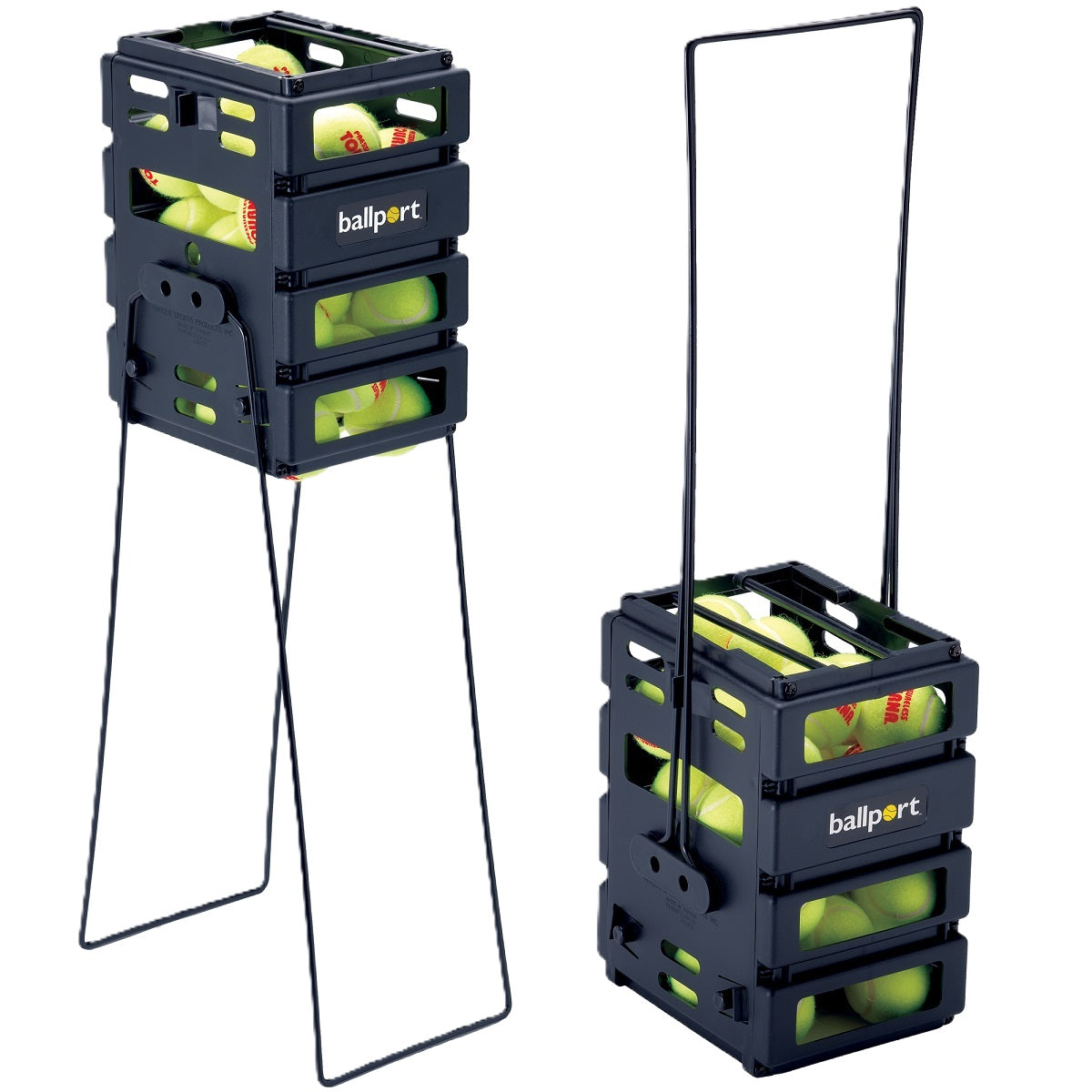 BP-M-Black Tourna Ballport Mini 36-Ball Tennis Ball Hopper (Red, Blue or Black)