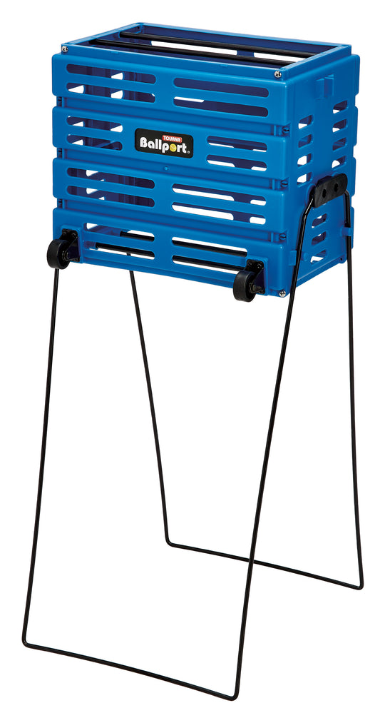 Tourna Ballport Deluxe 80-Ball Wheeled Tennis Ball Hopper (Blue)