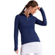 BloqUV Women's Sun Protective Mock Zip Long Sleeve Athletic Top (Navy)