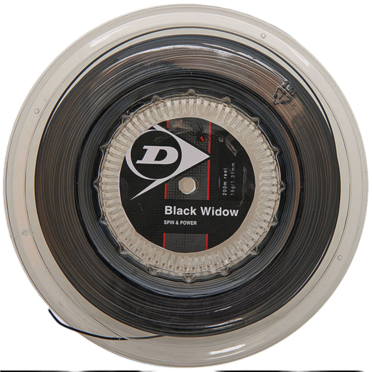 624854 dunlop Black Widow 17g Black Tennis String (Reel)
