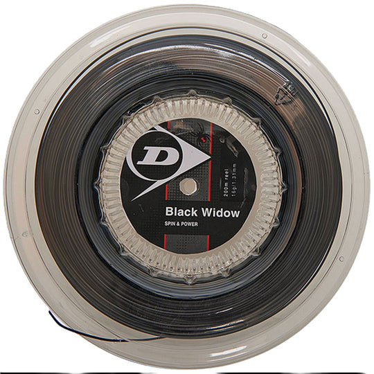 624854 dunlop Black Widow 17g Black Tennis String (Reel)
