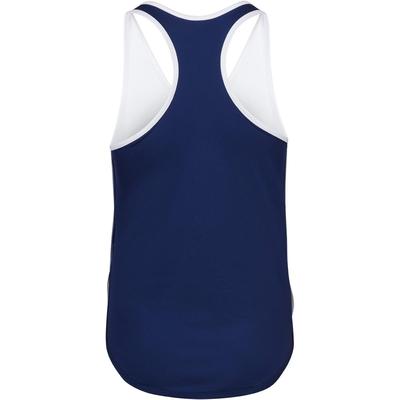 Babolat Girls Compete Tennis Tank Top w/Moisture-Wicking Performance Polyester (White/Estate Blue)