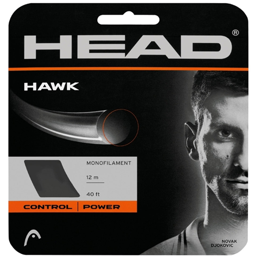 281103-16-Black Head Hawk 16g Tennis String (Set)