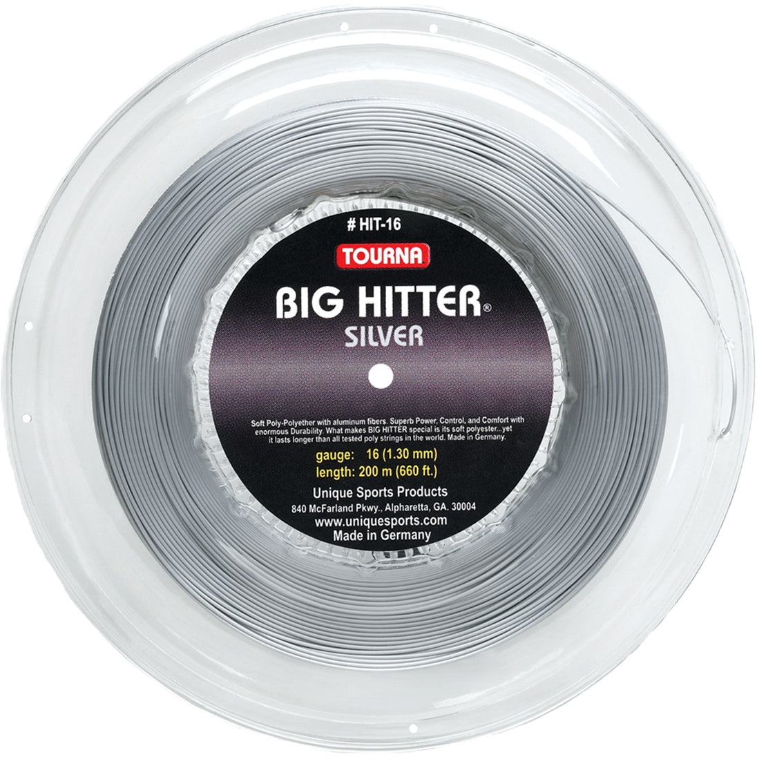 Tourna Big Hitter Silver 18g Tennis String (Reel)
