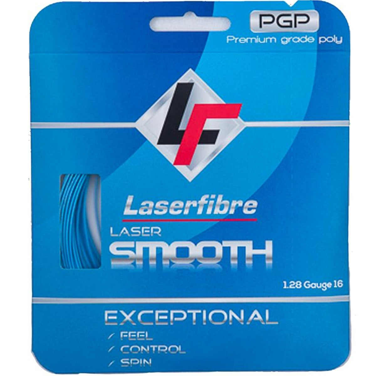 Laserfibre Laser Smooth 16g Blue Tennis Racquet String (Set)