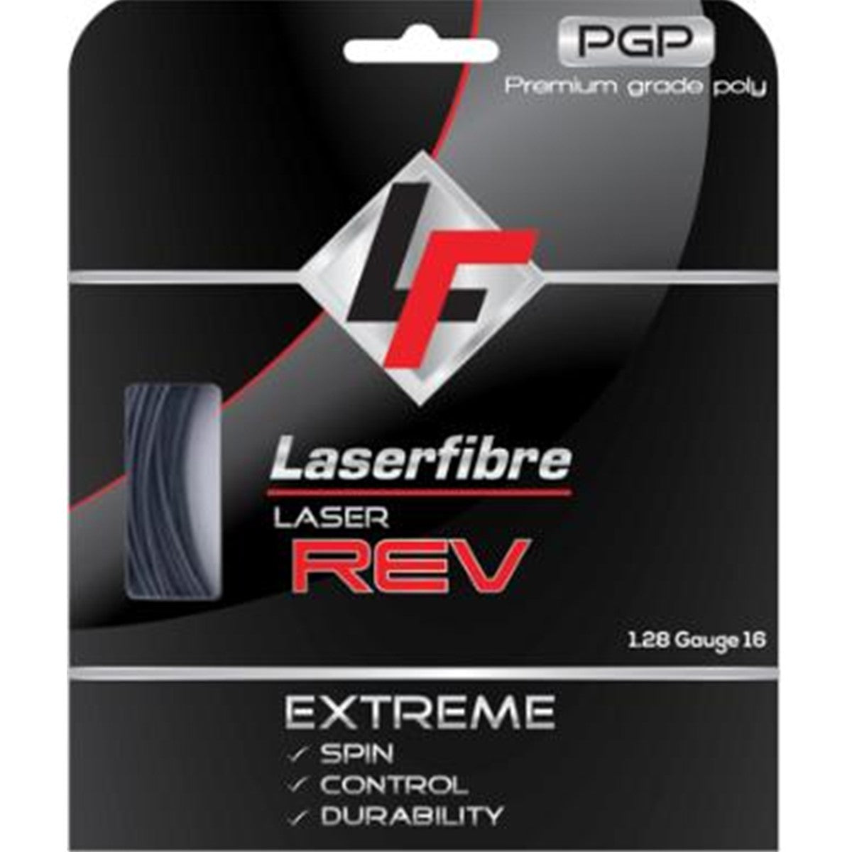 LFSS107 Laserfibre Laser Rev 16g Black Tennis Racquet String (Set)