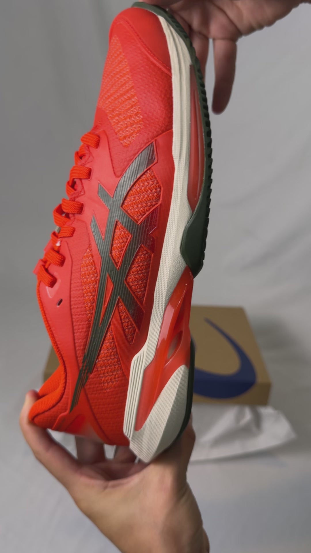 Asics Men's Solution Speed FF 4 Clay Tennis Shoes (Cherry Tomato/Vinta