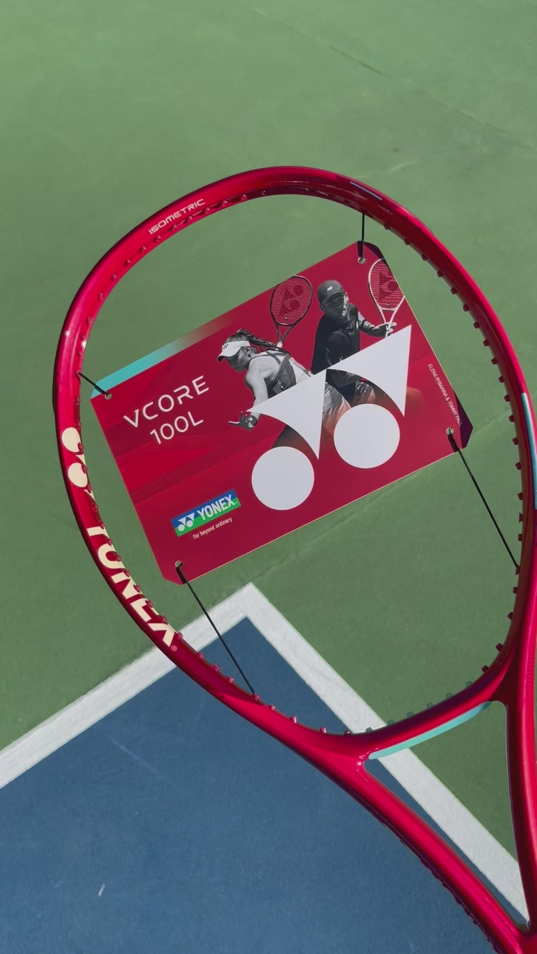 Yonex VCore 100L 8th Gen Tennis Racquet (Ruby Red)