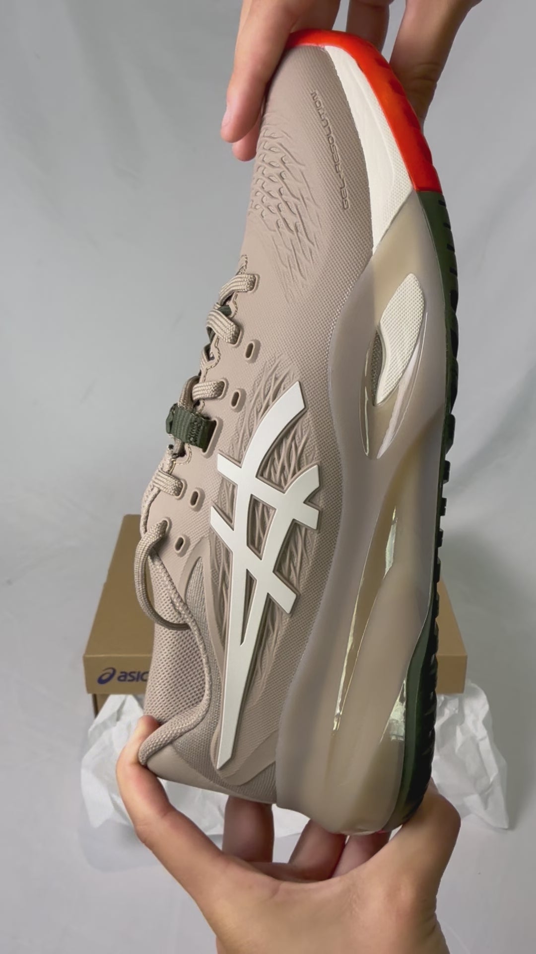Asics Men's Gel-Resolution X Tennis Shoes (Greige/Soft Oat)