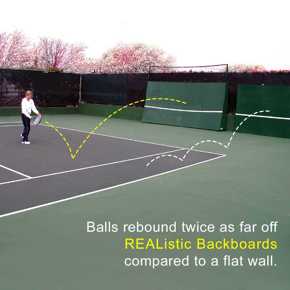REAListic Straight-Tilt Tennis Backboard 8'H x 16'W