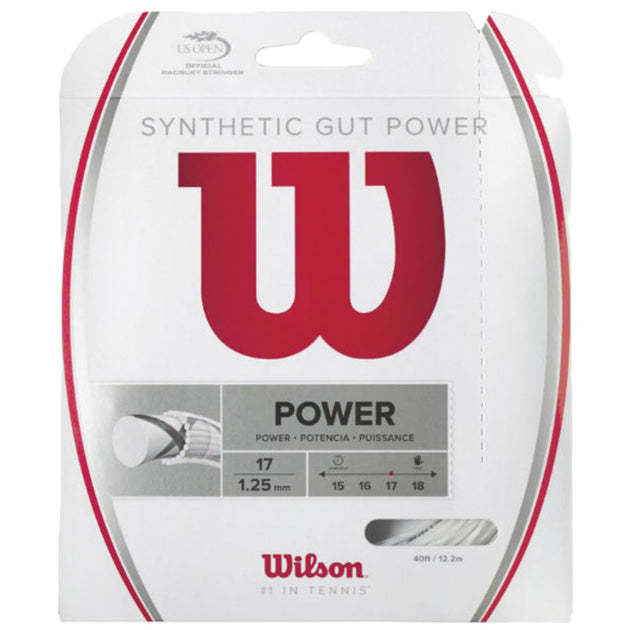 WRZ945400 Wilson Synthetic Gut Power 17g White Tennis String (Set)