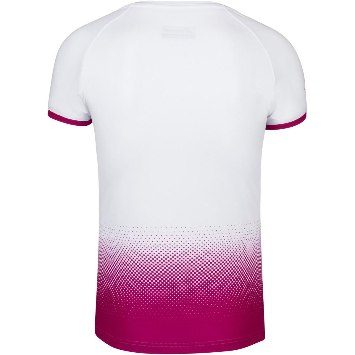 2WS20031-1028 Babolat Women's Compete Cap Sleeve Tennis Top w/ Fiber-Dry Polyester (White/Vivacious Red)