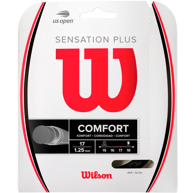 wr830020117 Wilson Sensation Plus 17g Black Tennis String (Set)
