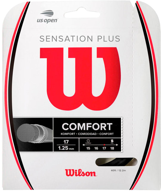 Wilson Sensation Plus 17g Black Tennis String (Set)