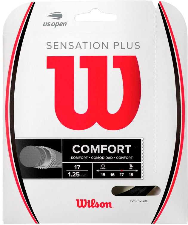 Wilson Sensation Plus 17g Black Tennis String (Set)