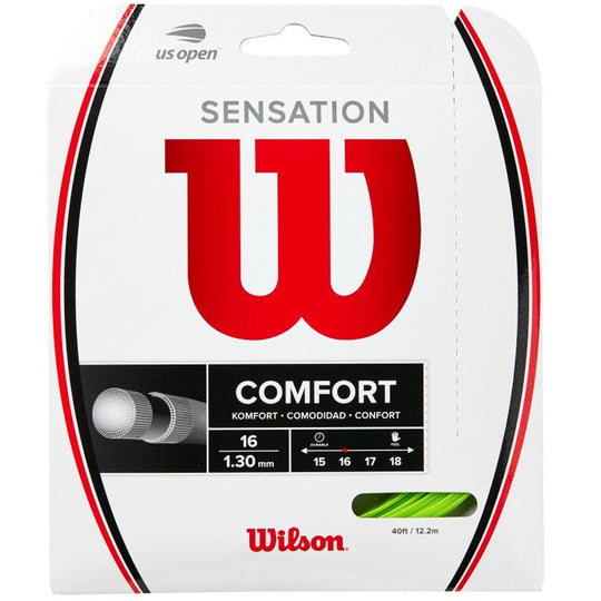wr830170116 Wilson Sensation 16g Neon Green Tennis String (Set)