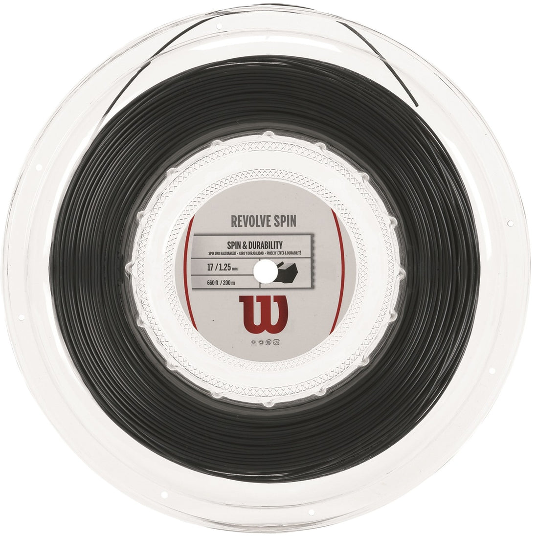 Wilson Revolve Spin 17g Tennis String (Reel) - Black