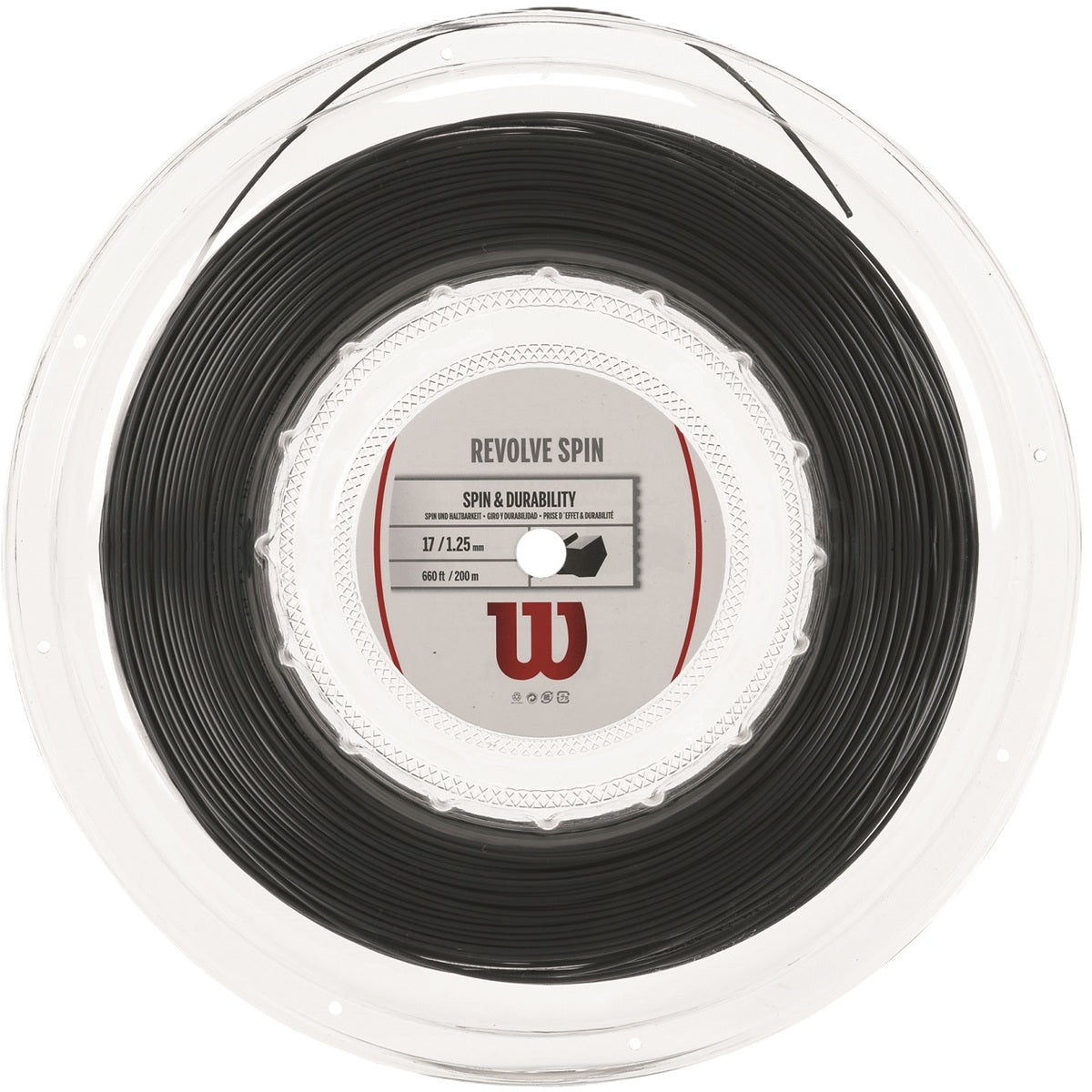 Wilson Revolve Spin 17g Tennis String (Reel) - Black